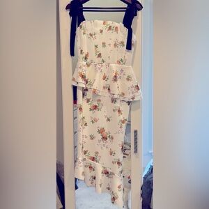 ASOS Design Asymmetric Cut Pencil Midi Scuba  Flower dress. Size 6